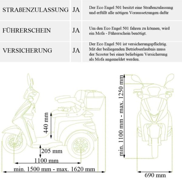 Dreirad Elektromobil, Seniorenmobil silber, 25 km/h, Senioren – Bild 6